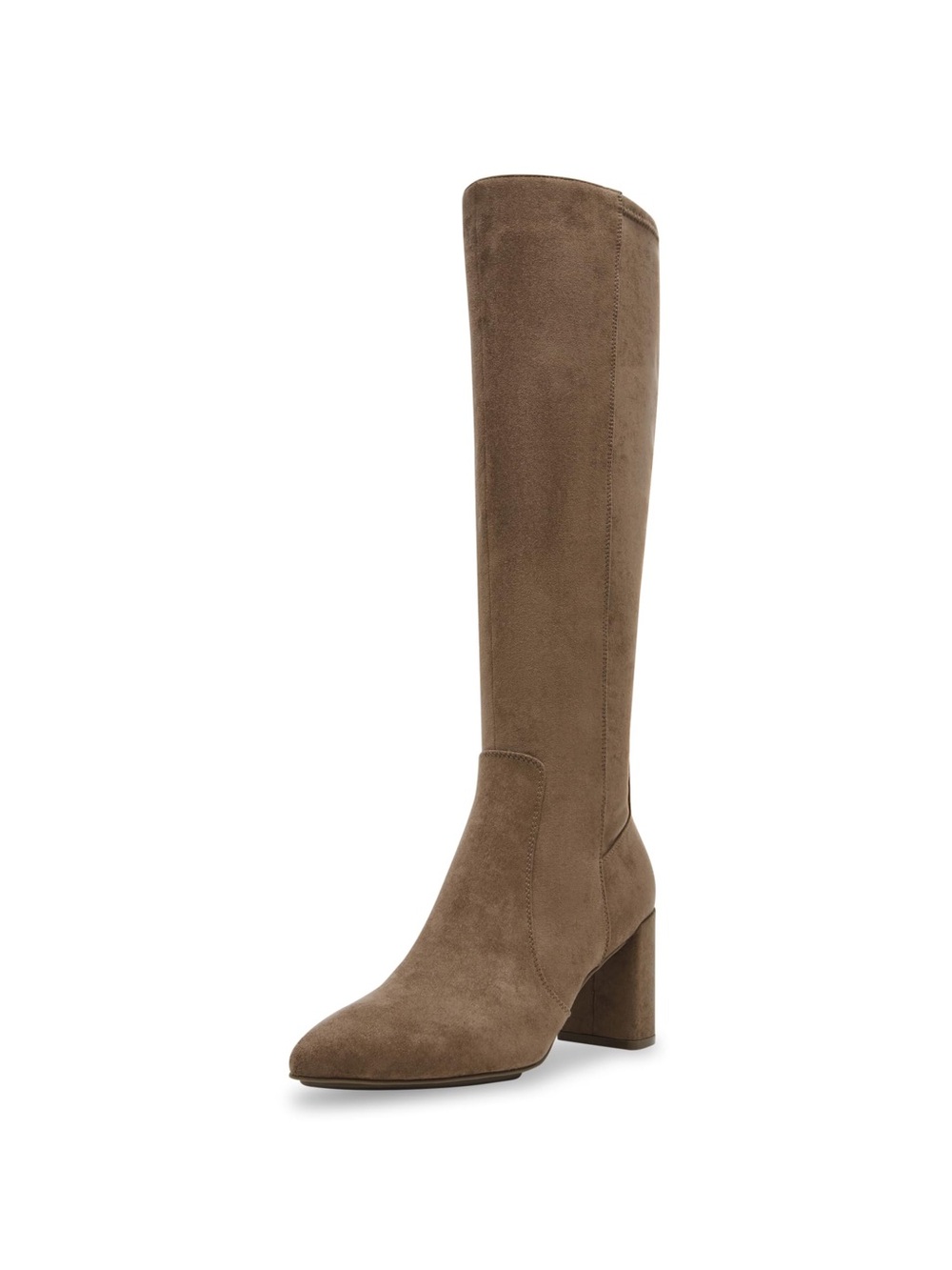 Anne Klein Tall Block-Heel Suede Knee Boot - Taupe